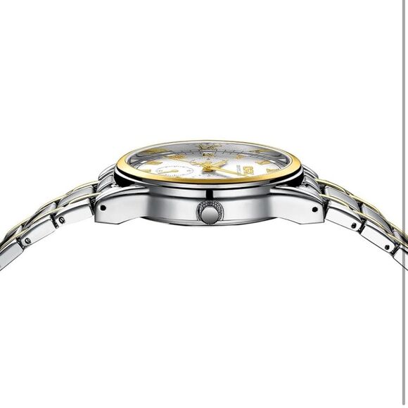 Watch Men Classic Casual Quartz Luminous Waterproof Dress Two Tone Men Wrist A1 - Picture 4 of 8